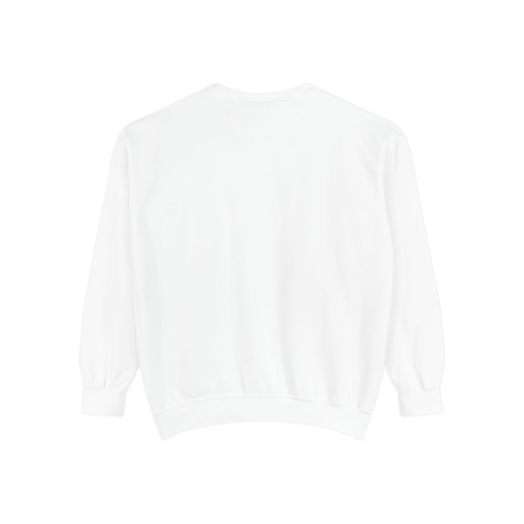 White Neon Rain Reflection crewneck sweatshirt with long sleeves and ribbed cuffs