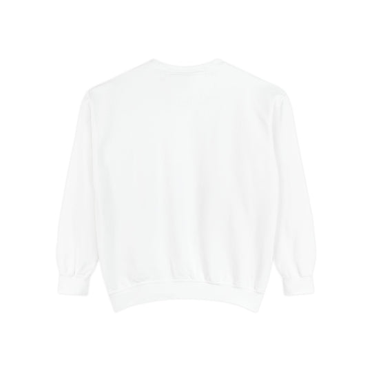 White Neon Rain Reflection crewneck sweatshirt with long sleeves and ribbed cuffs