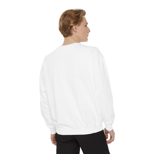 White Neon Rain Reflection crewneck sweatshirt with long sleeves and ribbed cuffs