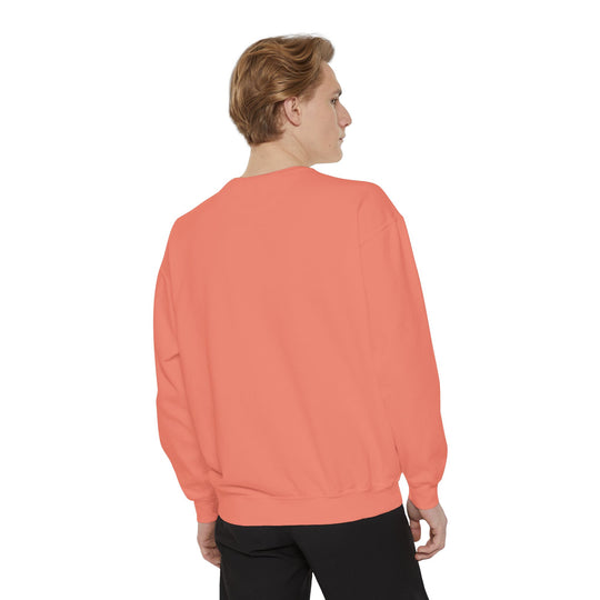 Neon Rain Reflection coral crewneck sweatshirt, long-sleeved pullover