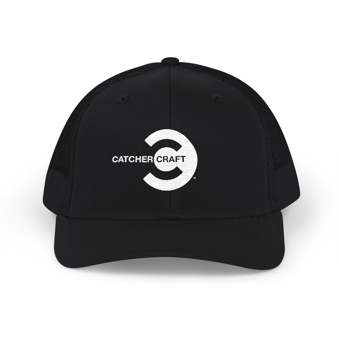 Black Catcher Craft trucker hat with white embroidered logo