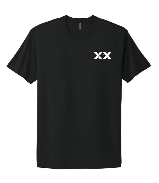 MAXXON XX Tee black short-sleeved t-shirt with white XX logo on chest